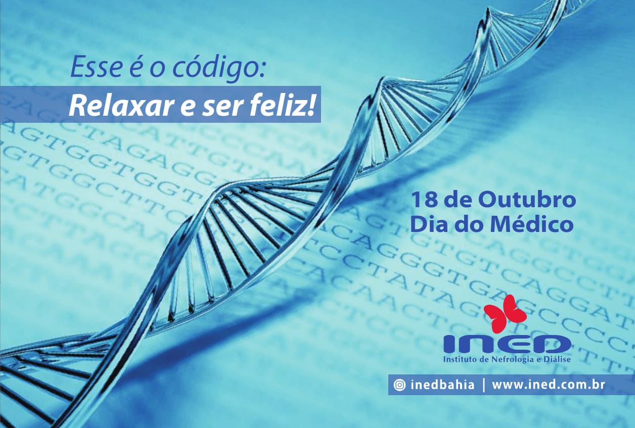 Anúncio de revista do INED com o conceito de dupla-hélice de DNA