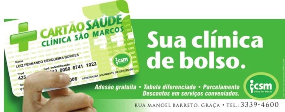 Arte do outdoor Cartão Saúde da Clínica São Marcos